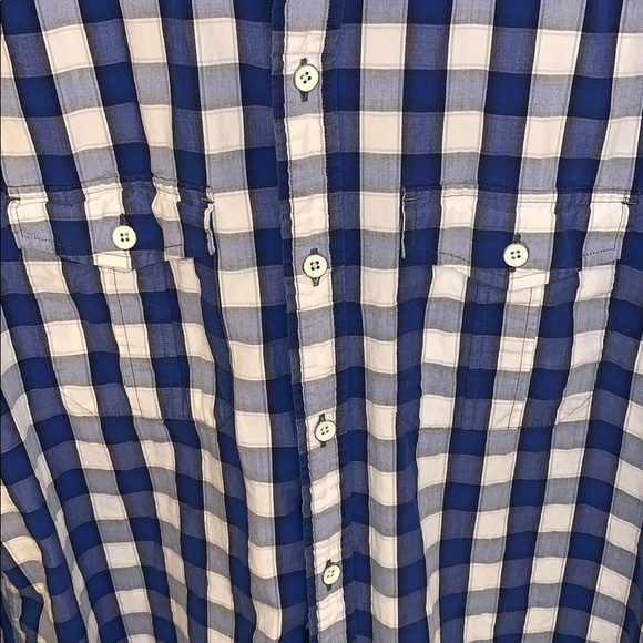 EXPRESS blue and white checkered Oxford - Picture 2 of 6